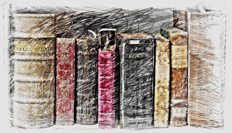 Dessin de livres cotes à cotes