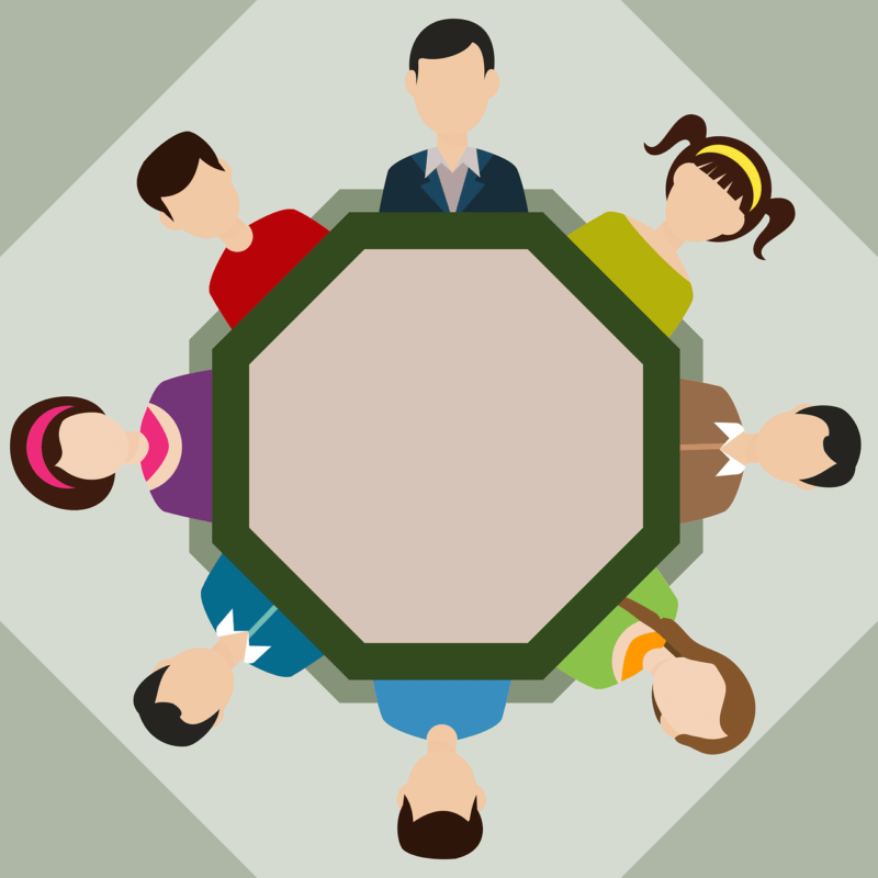 illustration de personnes autour d'une table